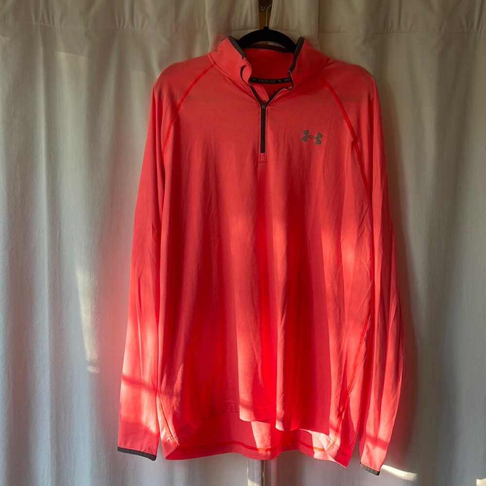 Under Armour Men's Run 1/4 Zip Pullover – Neon Orange – Size XL